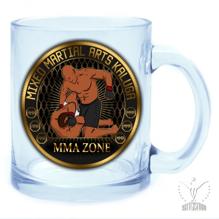 Кружка - стекло "Клуб боёв смешанного стиля MMA ZONE"